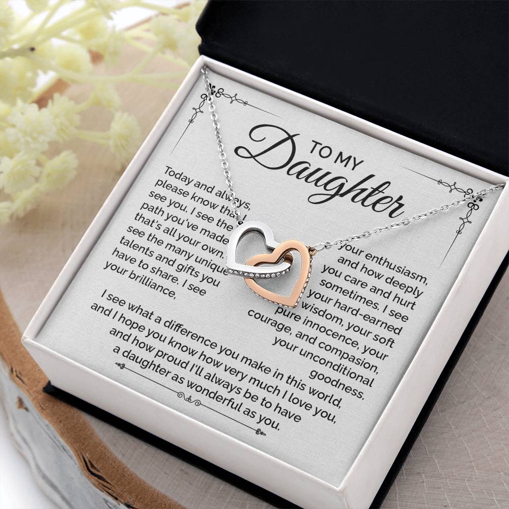 Meaningful Daughter Necklace Gift with Appreciation Note