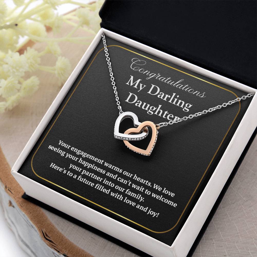 Congratulations My Darling Daughter Daughter Engagement Necklace Sentimental Gift For Daughter’s Engagement Jewelry Gift For Daughter’s Engagement Wedding Journey Gift For Daughter Jewelry Gift For Future Bride Wedding Day Necklace For Daughter