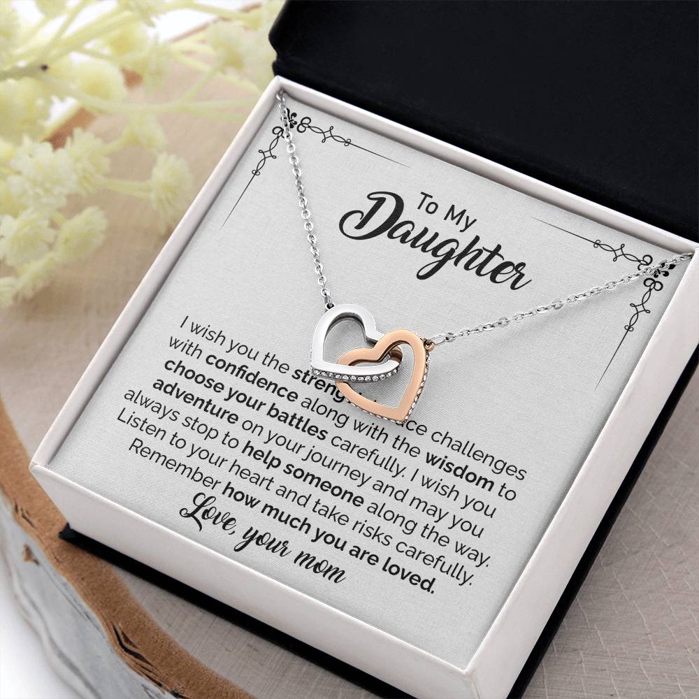 Daughter Necklace Gift from Mom with Encouraging Words