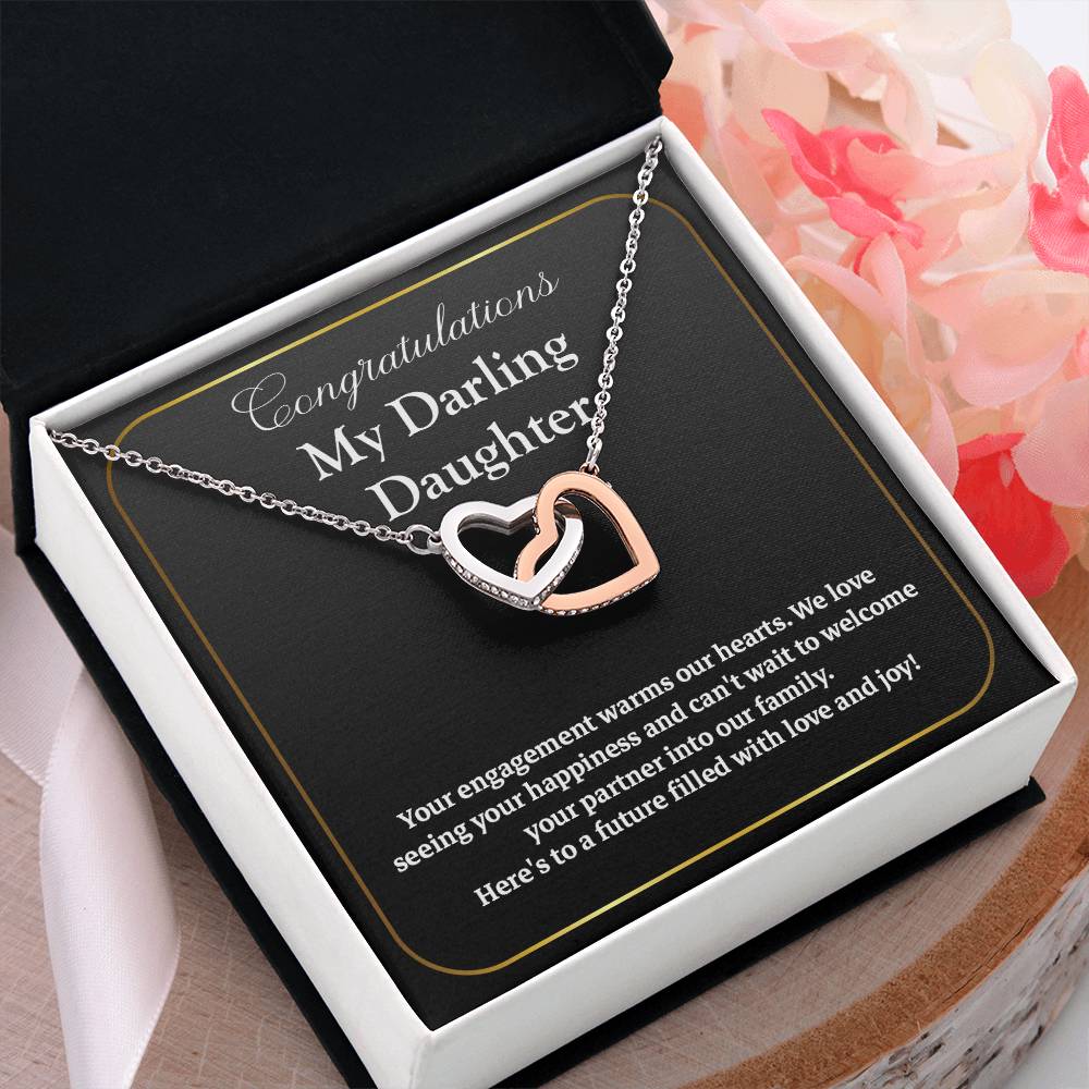 Congratulations My Darling Daughter Daughter Engagement Necklace Sentimental Gift For Daughter’s Engagement Jewelry Gift For Daughter’s Engagement Wedding Journey Gift For Daughter Jewelry Gift For Future Bride Wedding Day Necklace For Daughter