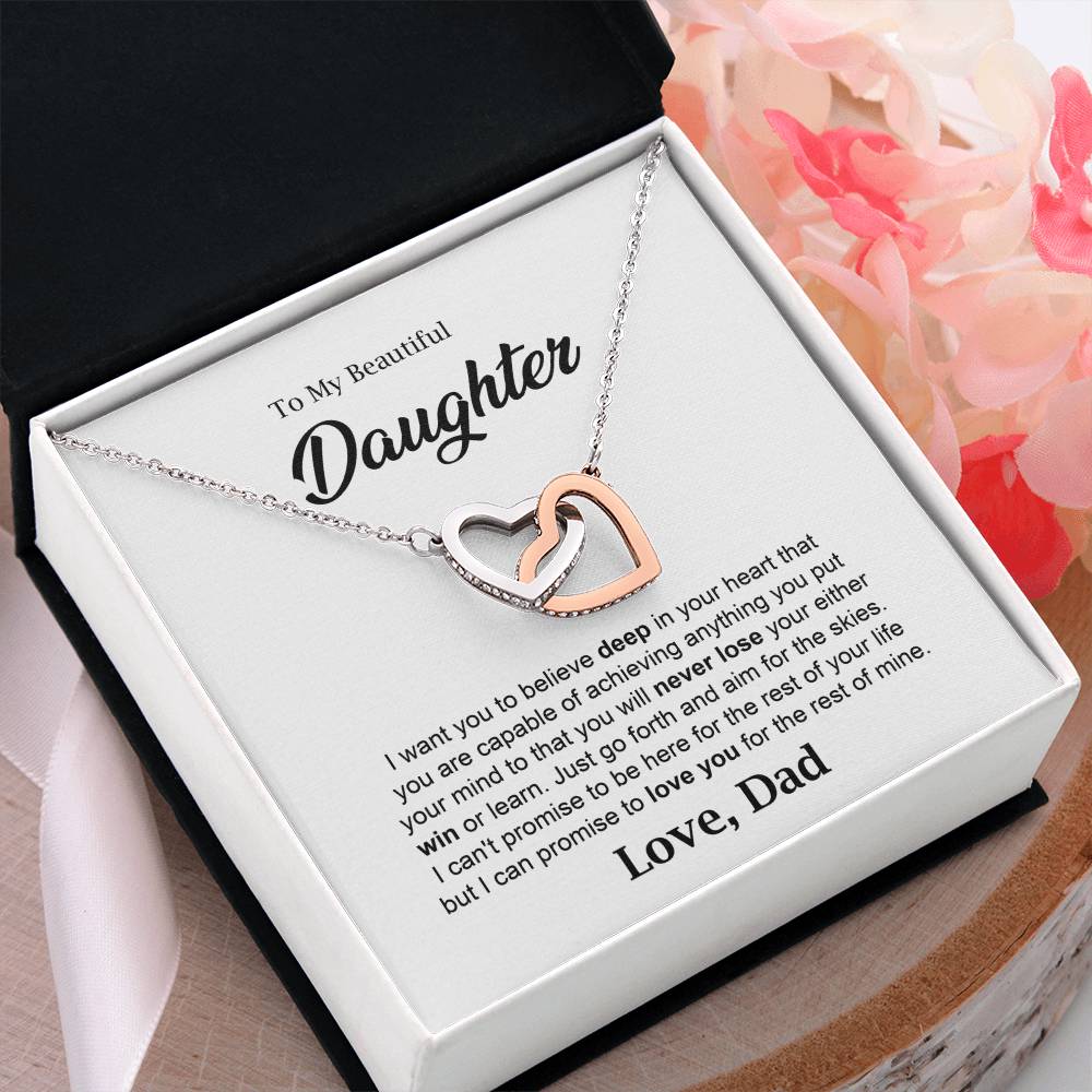 Daughter Necklace Gift from Dad with Heartfelt Message
