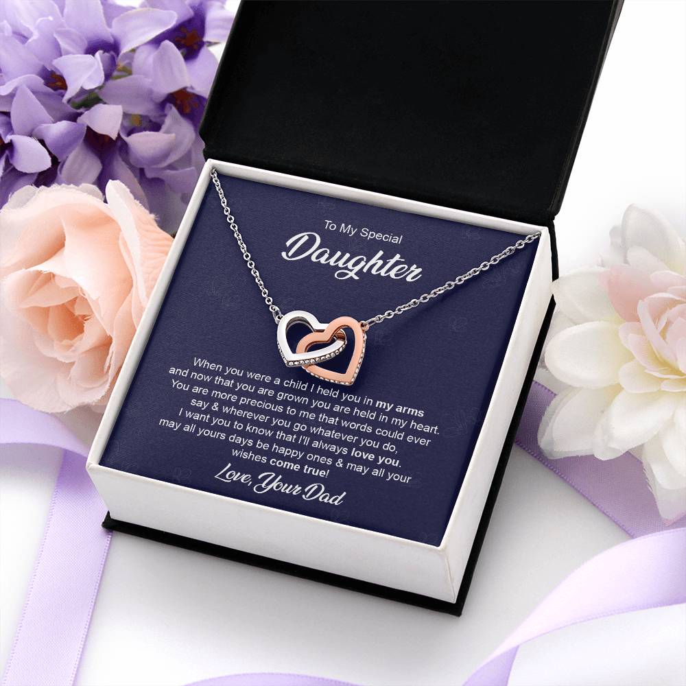 Daughter Necklace Gift from Dad with Heartfelt Message