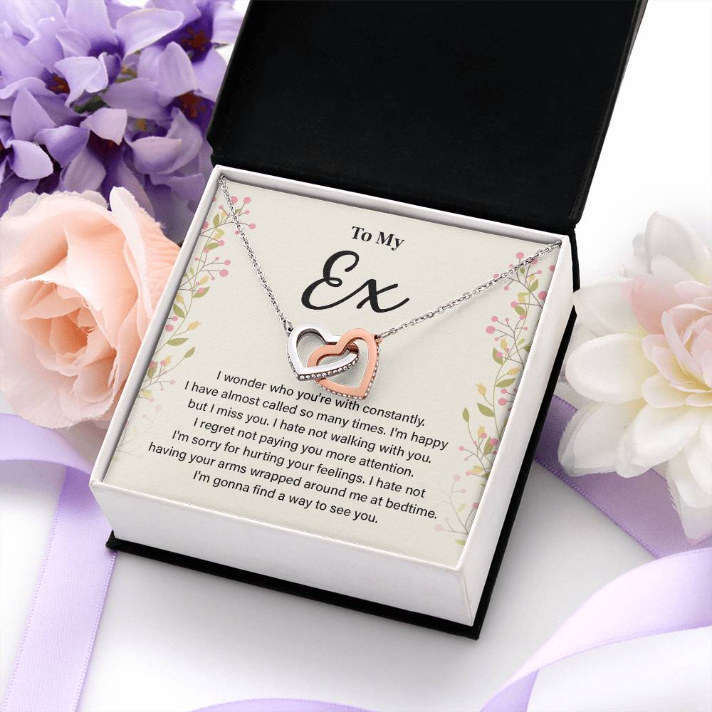 Regret Necklace Gift for Ex with Emotional Message Card