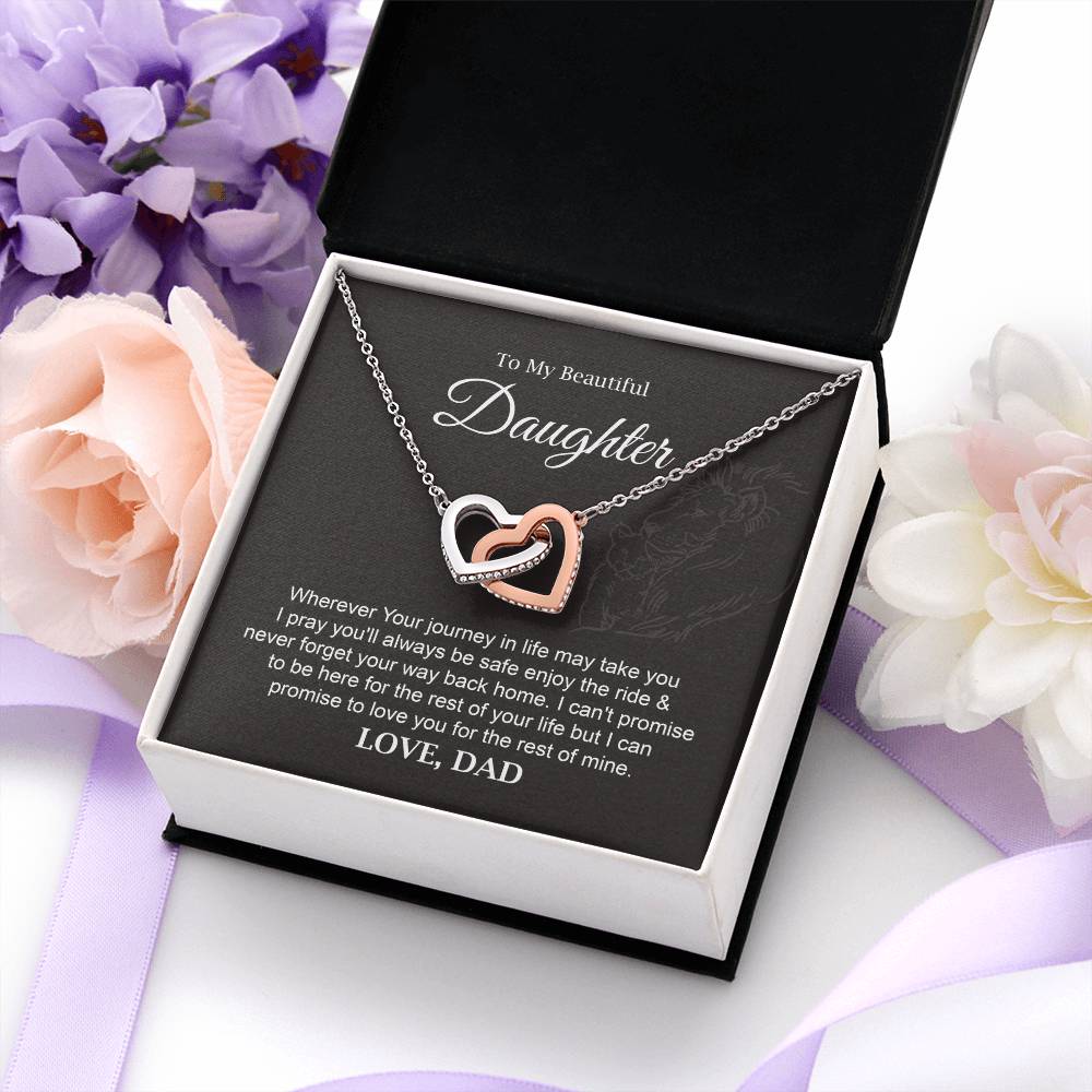 Daughter Necklace Gift from Dad with Journey Quote