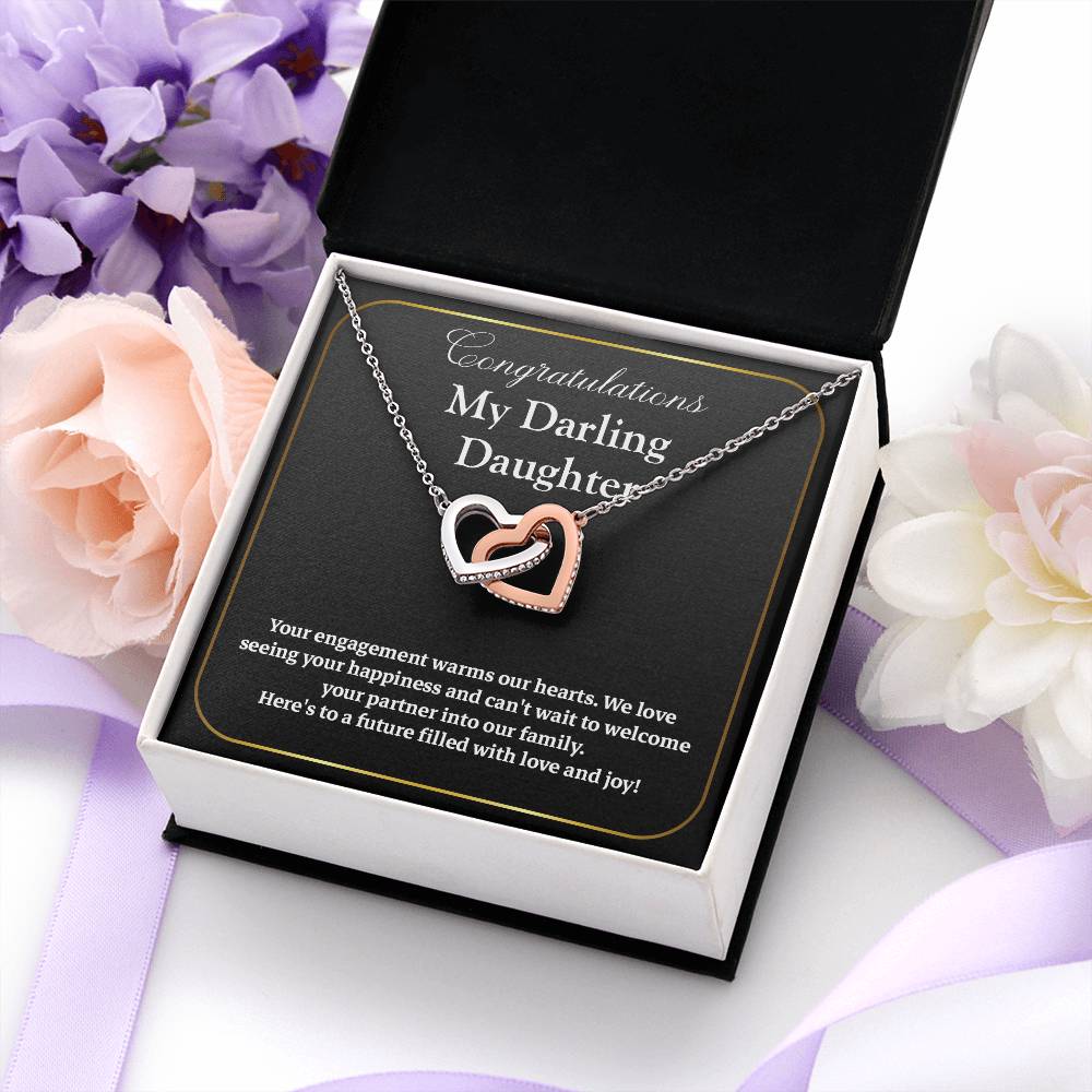 Congratulations My Darling Daughter Daughter Engagement Necklace Sentimental Gift For Daughter’s Engagement Jewelry Gift For Daughter’s Engagement Wedding Journey Gift For Daughter Jewelry Gift For Future Bride Wedding Day Necklace For Daughter