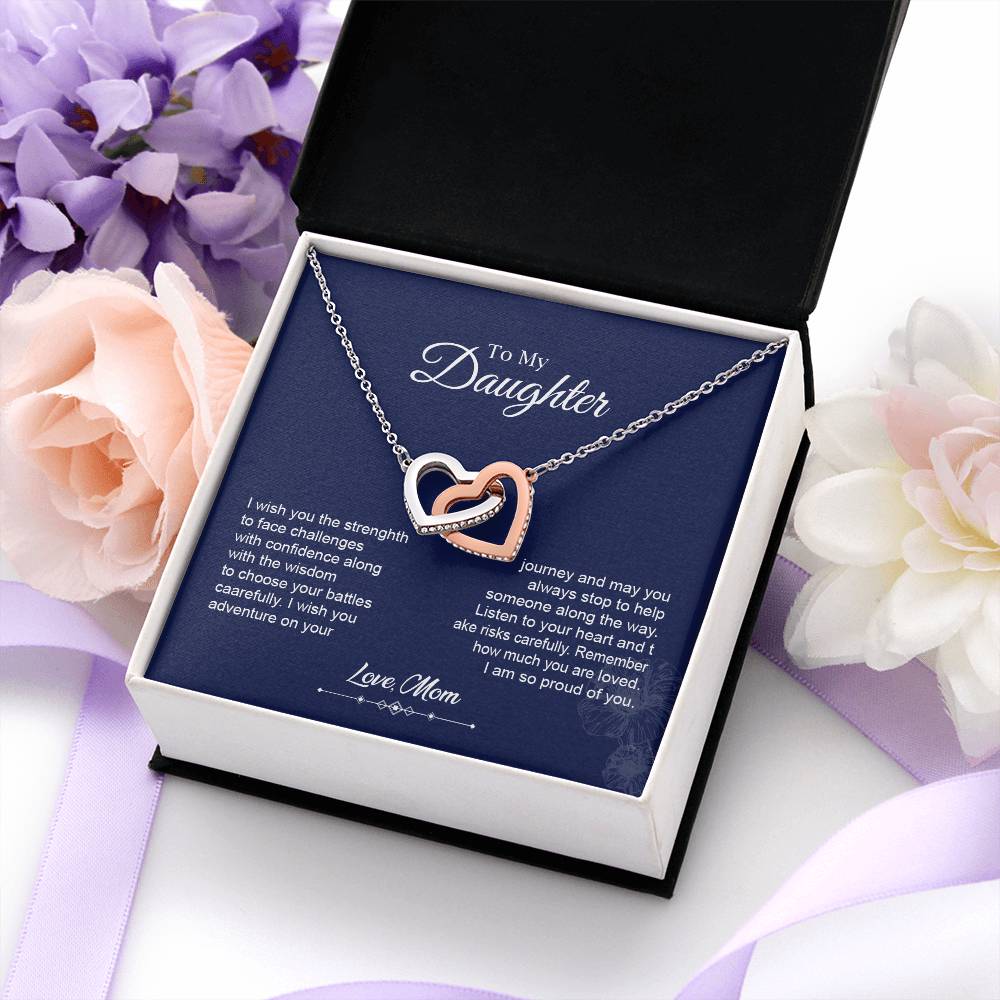 To My Daughter Heart Necklace Gift from Mom