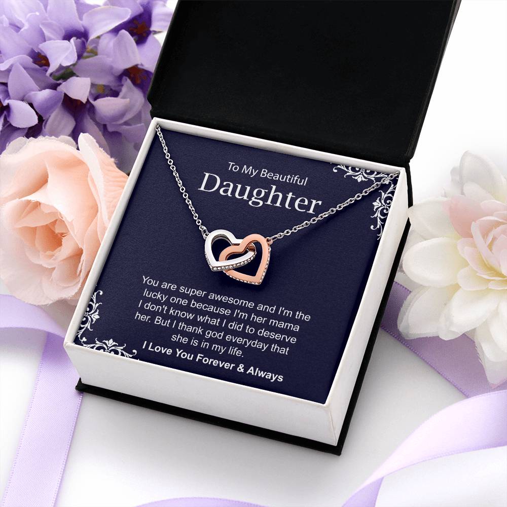 Daughter Necklace Gift from Mom with Message Card