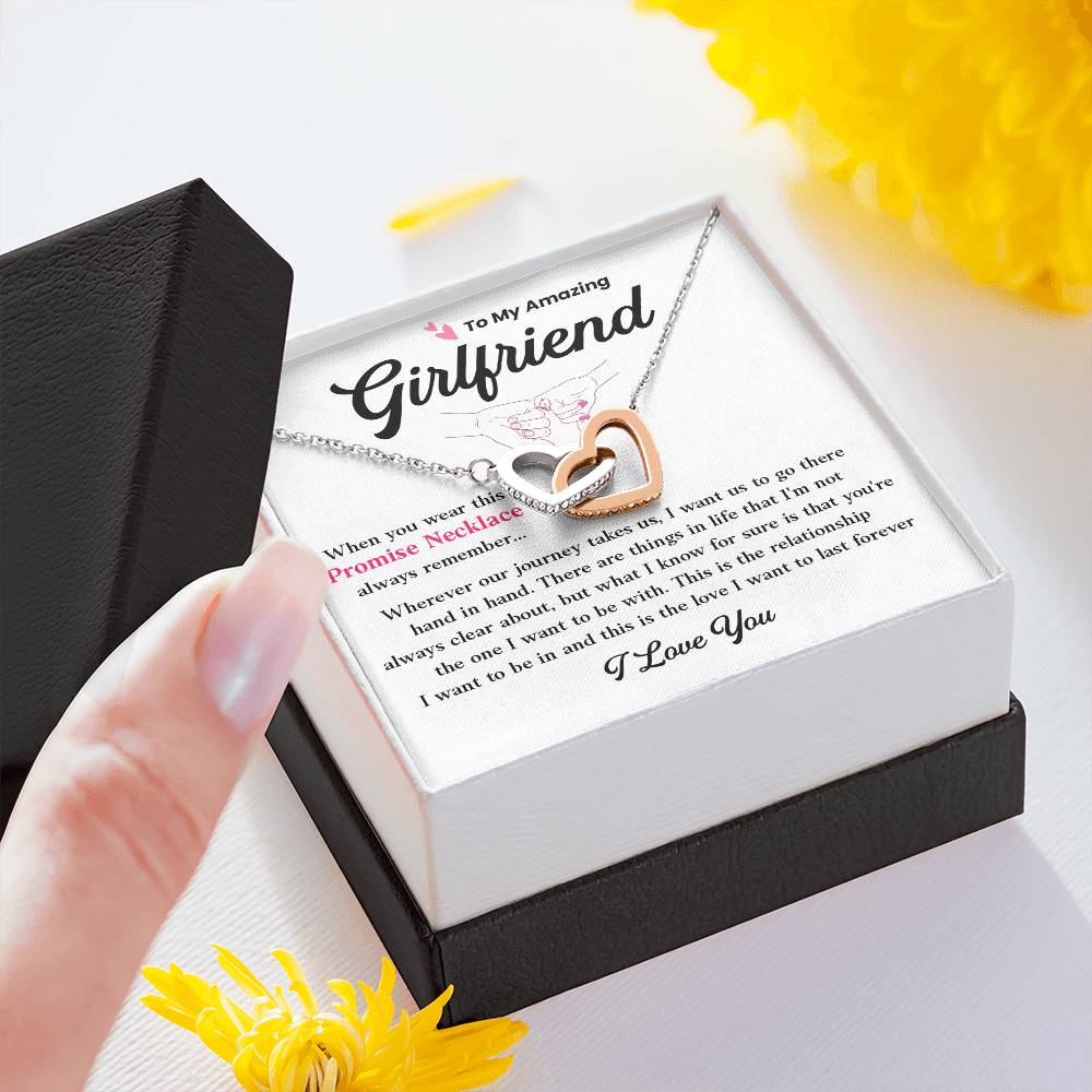 Promise Necklace for Girlfriend – Hand in Hand Gift Box