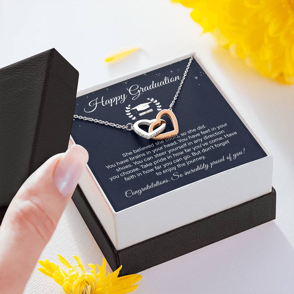 Graduation Gift Necklace– Heart Pendant With Message Card