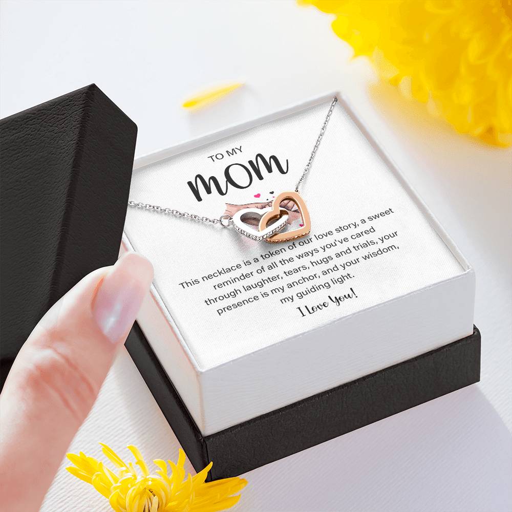 Mom Necklace with Heart Pendant and Loving Note