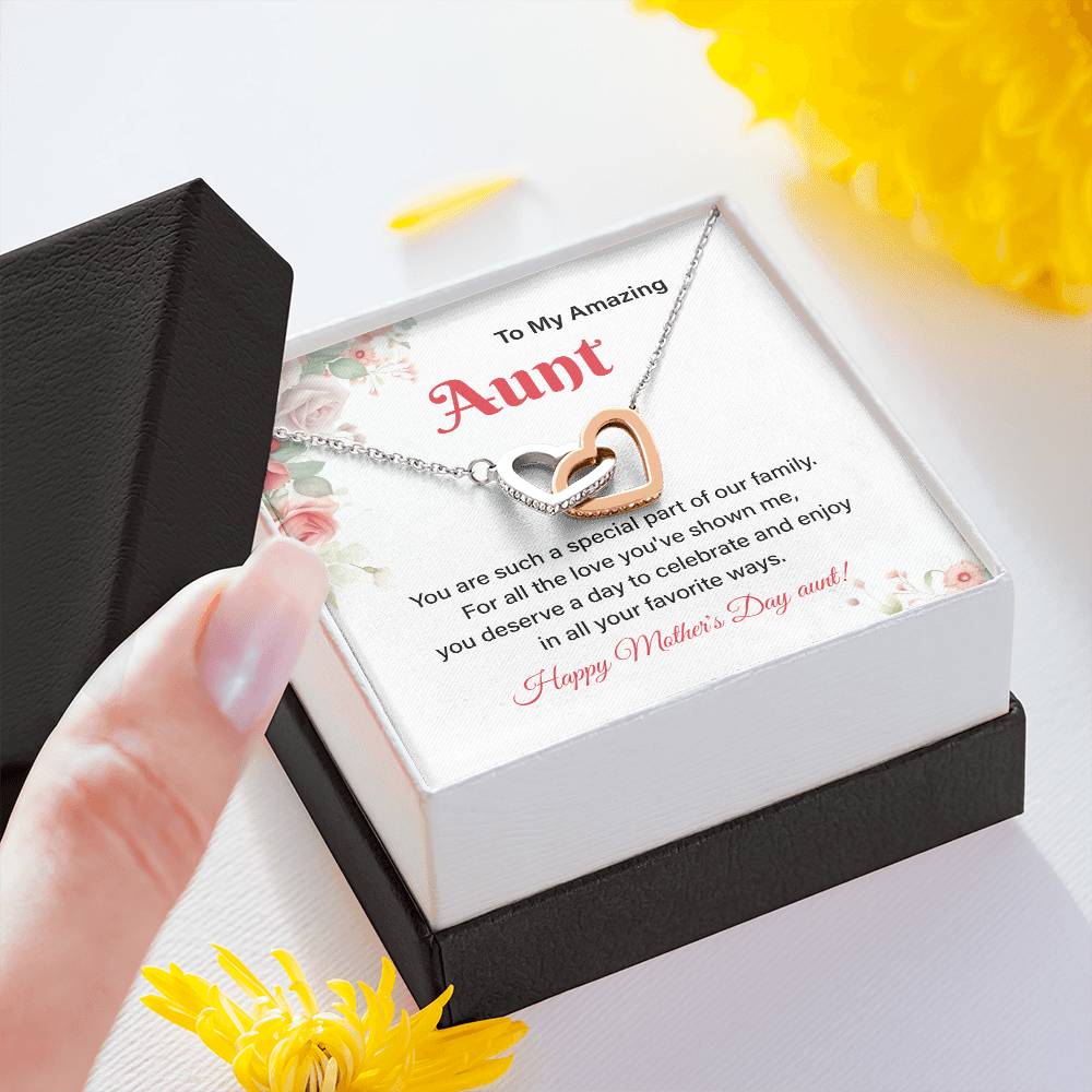 Aunt Necklace Gift for Mother’s Day from Niece with Message Card
