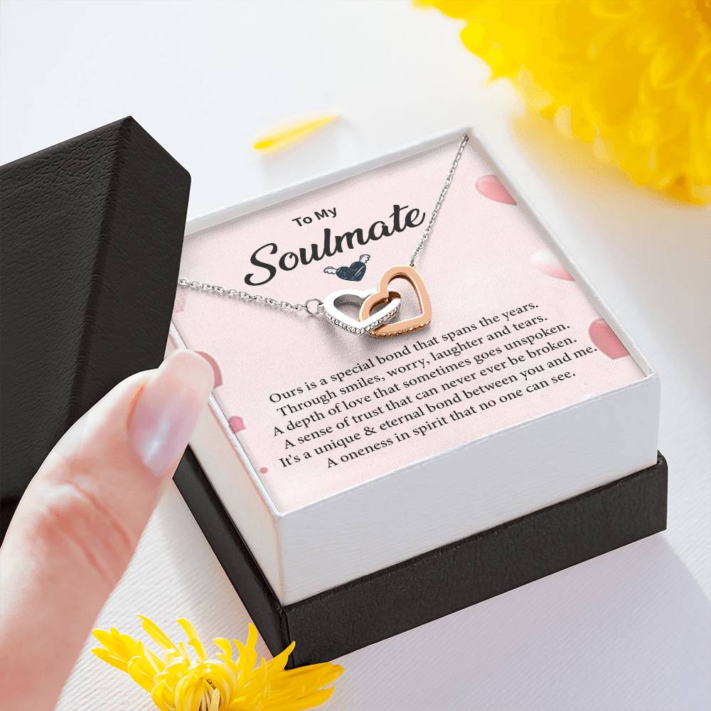 Romantic Soulmate Necklace for Her with Message Card