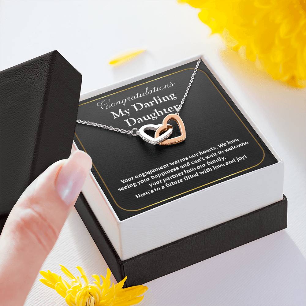 Congratulations My Darling Daughter Daughter Engagement Necklace Sentimental Gift For Daughter’s Engagement Jewelry Gift For Daughter’s Engagement Wedding Journey Gift For Daughter Jewelry Gift For Future Bride Wedding Day Necklace For Daughter