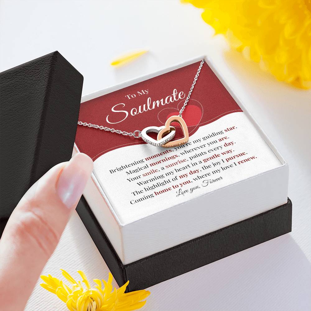 Romantic Soulmate Necklace Gift with Heart Card Box