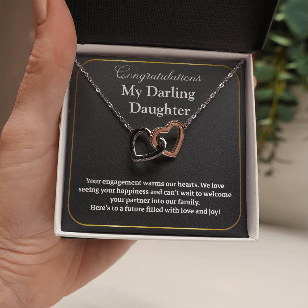 Congratulations My Darling Daughter Daughter Engagement Necklace Sentimental Gift For Daughter’s Engagement Jewelry Gift For Daughter’s Engagement Wedding Journey Gift For Daughter Jewelry Gift For Future Bride Wedding Day Necklace For Daughter