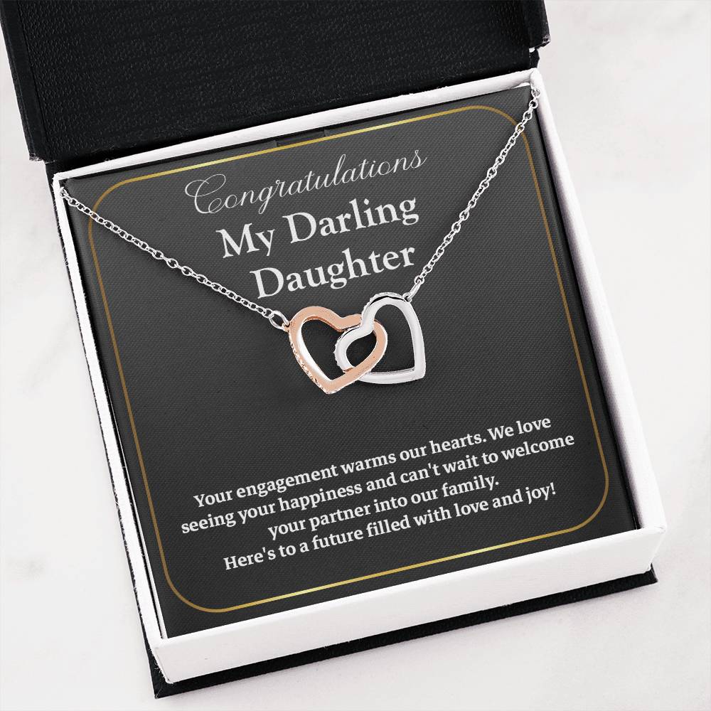 Congratulations My Darling Daughter Daughter Engagement Necklace Sentimental Gift For Daughter’s Engagement Jewelry Gift For Daughter’s Engagement Wedding Journey Gift For Daughter Jewelry Gift For Future Bride Wedding Day Necklace For Daughter