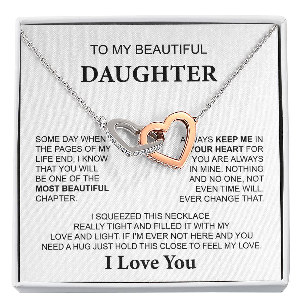 Daughter Necklace Gift with Touching I Love You Message