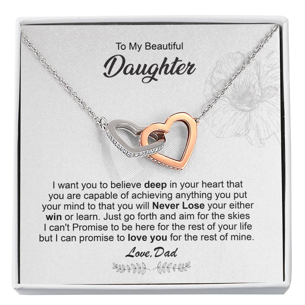 Gift Necklace for Daughter from Dad with Message Card