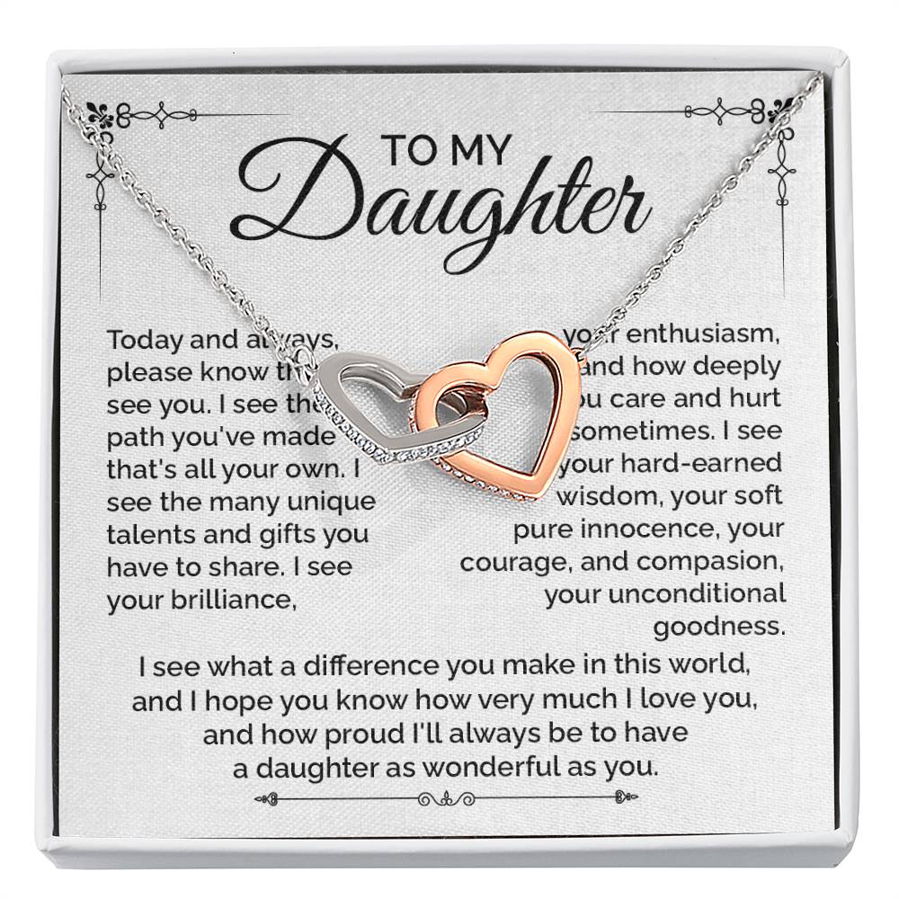Meaningful Daughter Necklace Gift with Appreciation Note