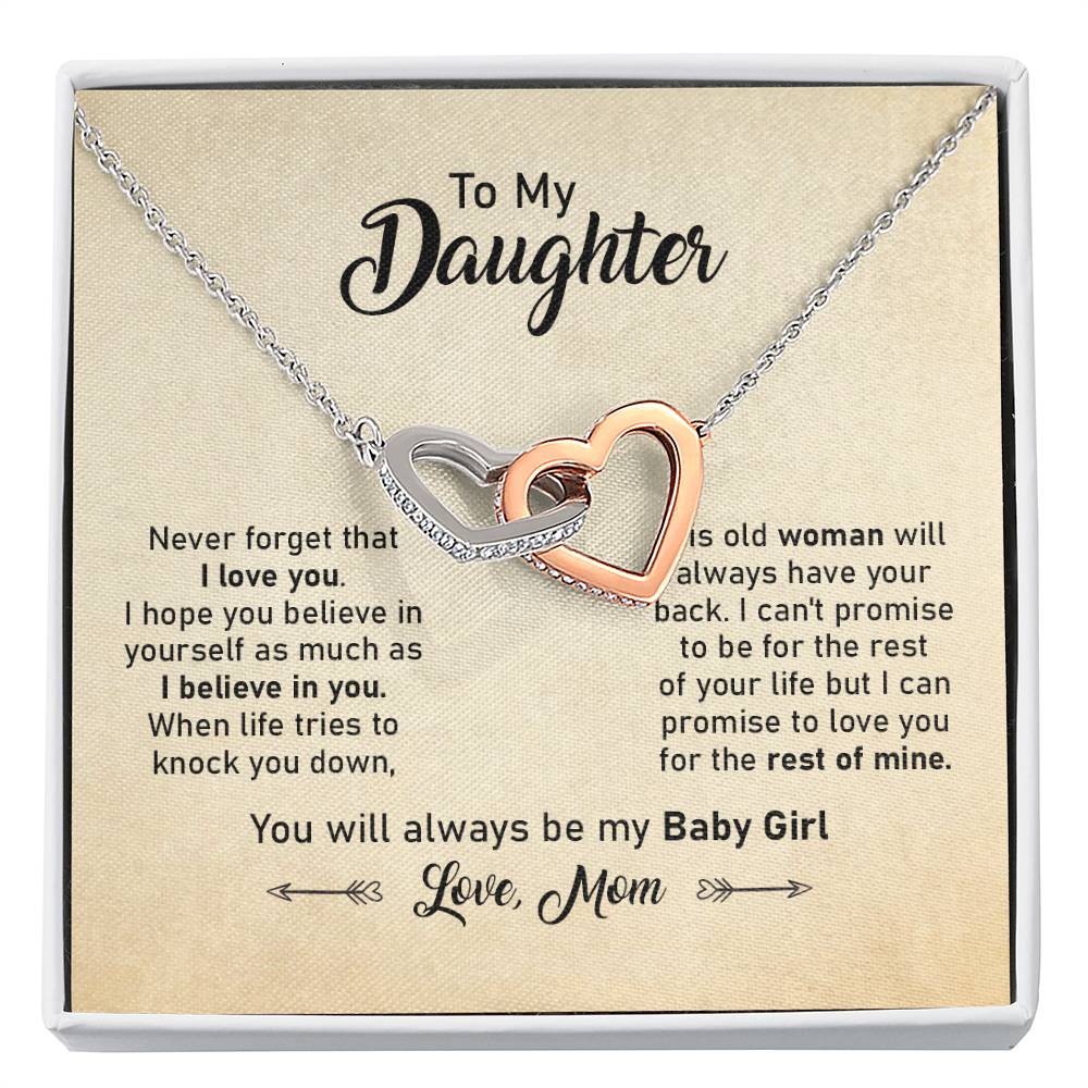 Daughter Necklace Gift with Message Card from Mom