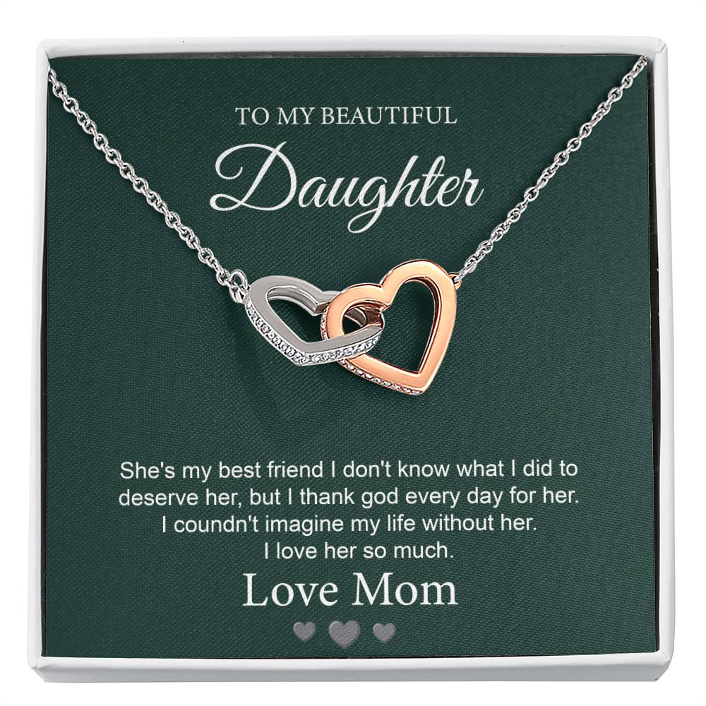 Daughter Necklace Gift from Mom with Love Note