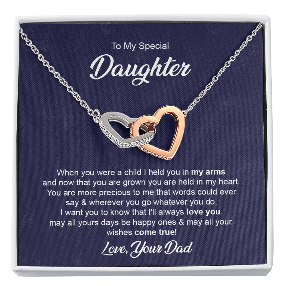 Daughter Necklace Gift from Dad with Heartfelt Message