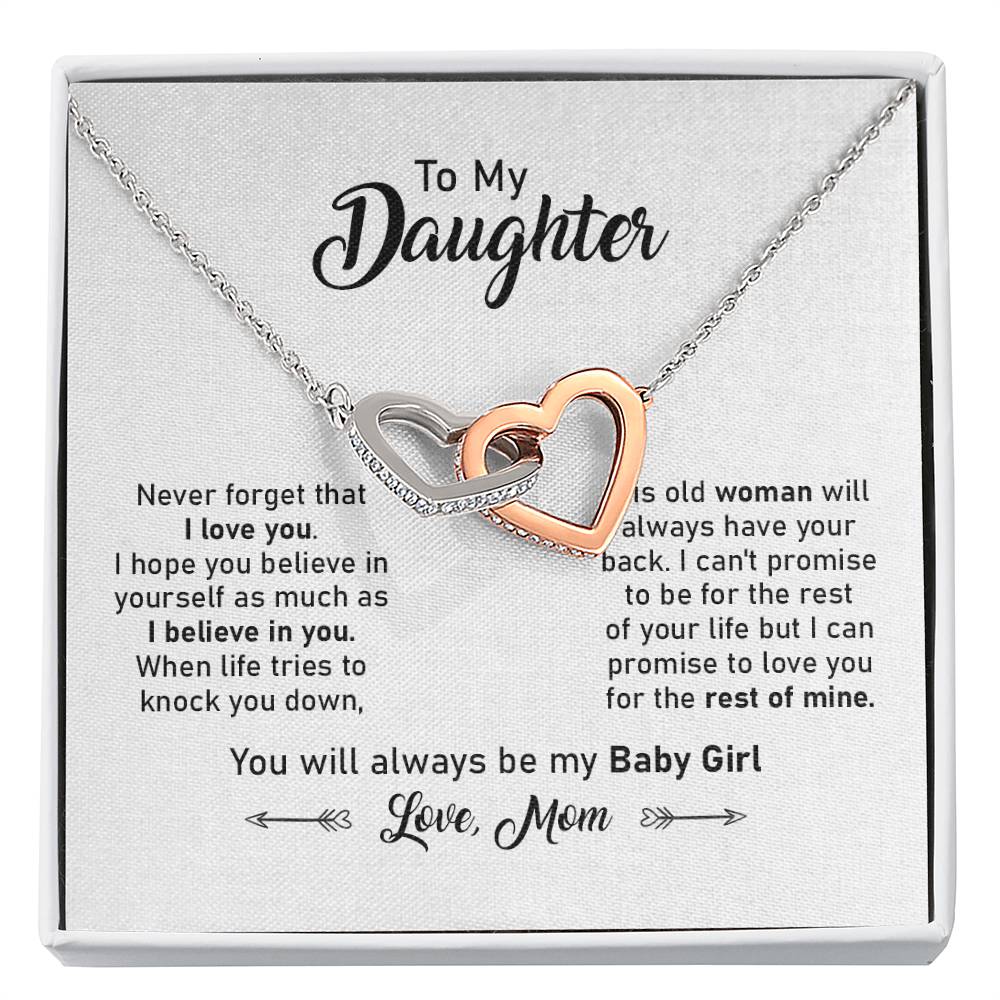 To My Daughter Necklace Gift from Mom with Sweet Note