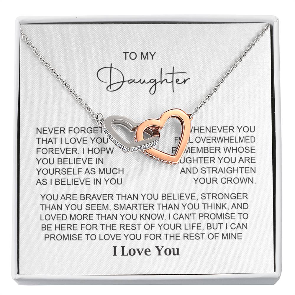 Daughter Necklace Gift With Message Card