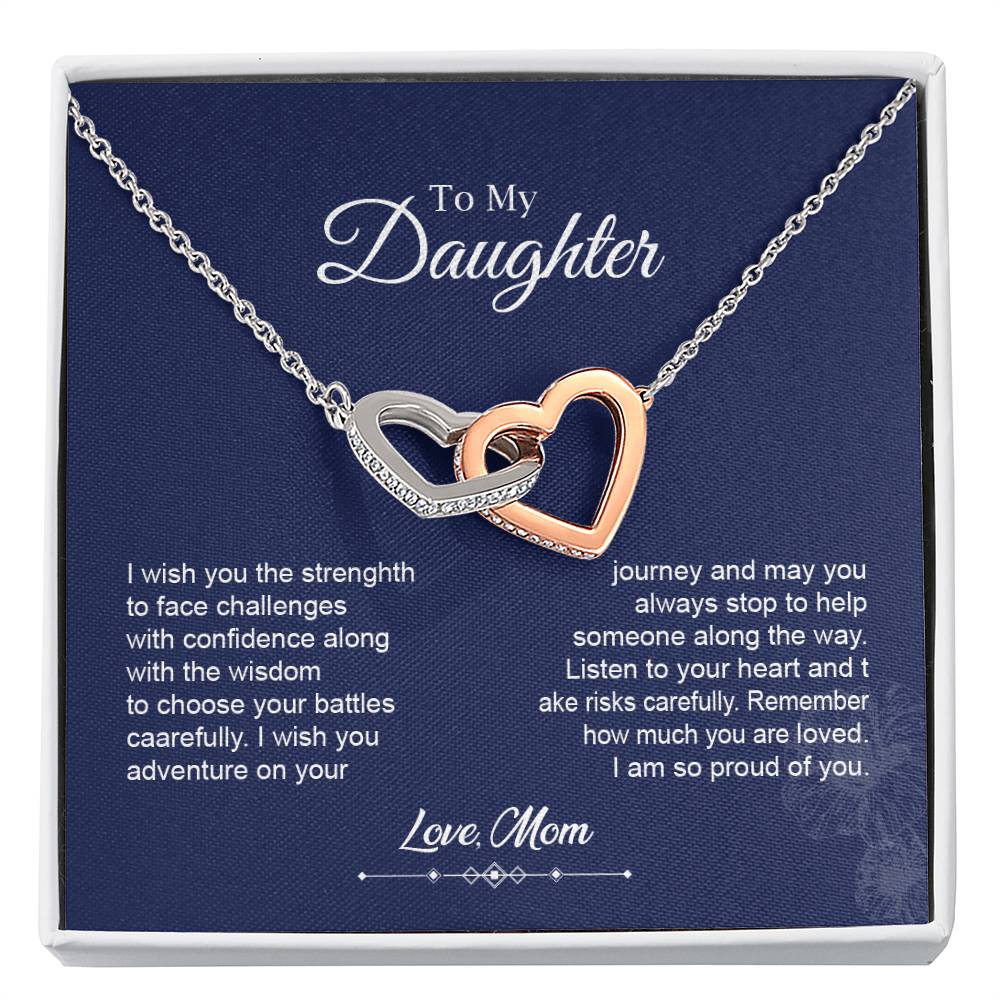 To My Daughter Heart Necklace Gift from Mom