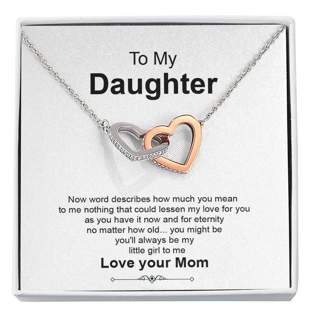 Daughter Gift from Mom with Heart Necklace & Card