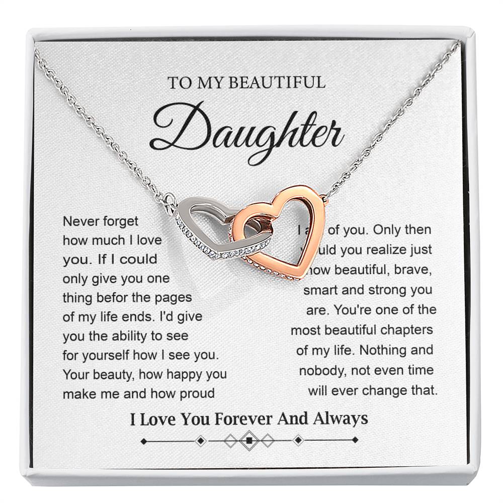 Daughter Necklace Gift from Mom or Dad with Love Card