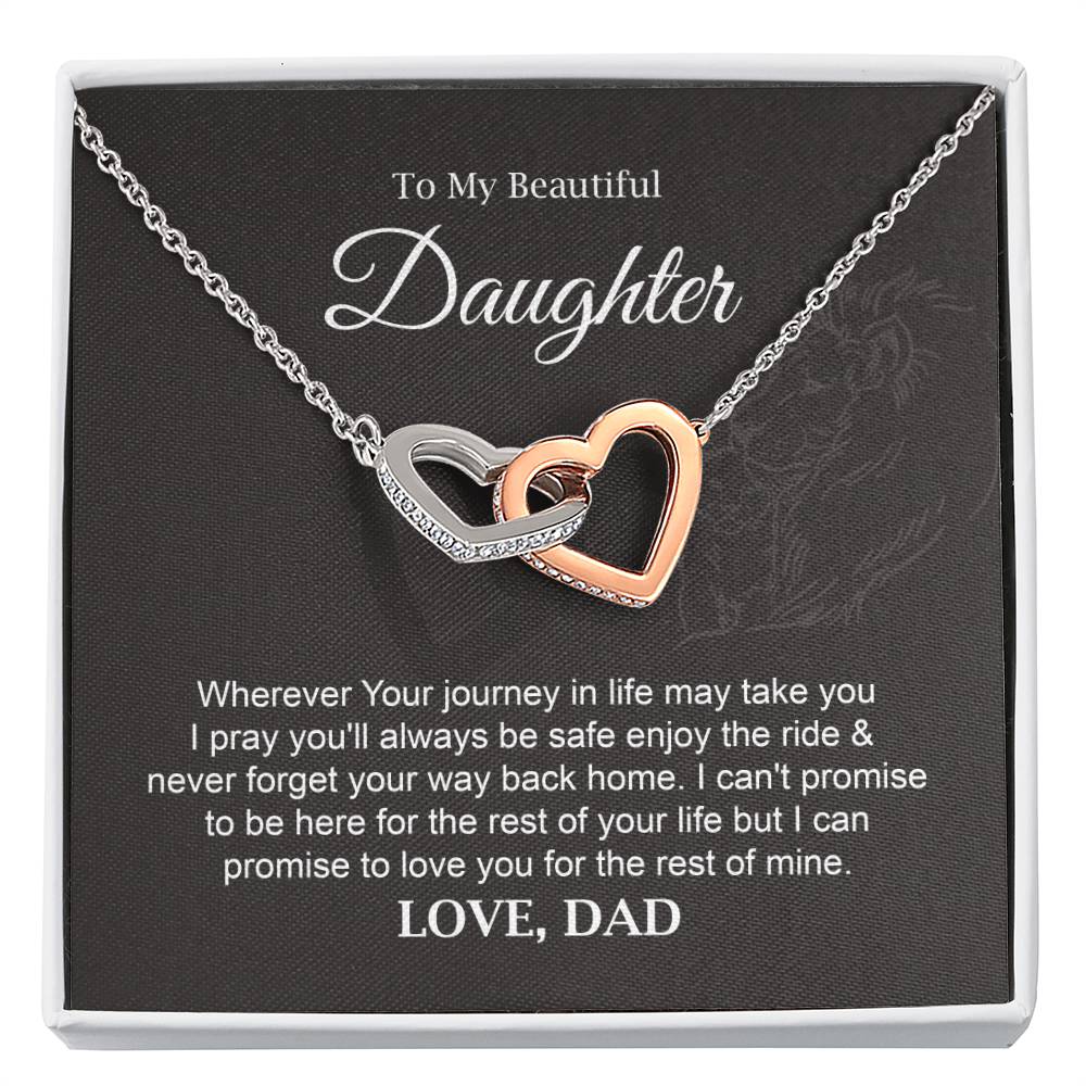 Daughter Necklace Gift from Dad with Journey Quote