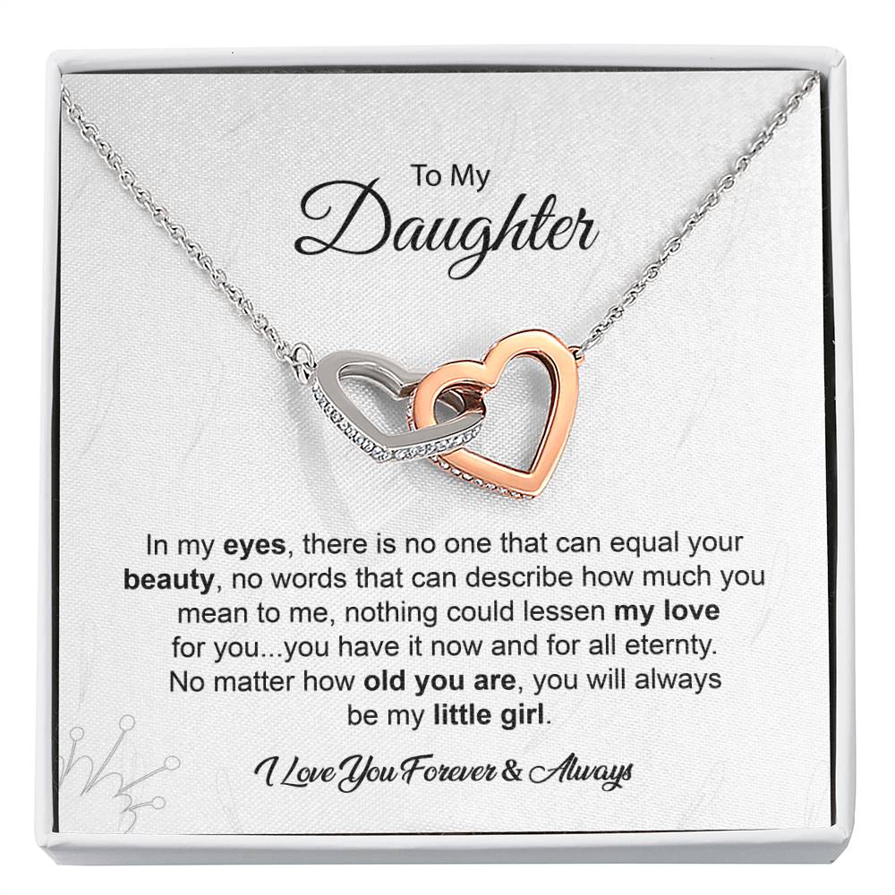 Daughter Necklace Gift with Heartfelt Love Card