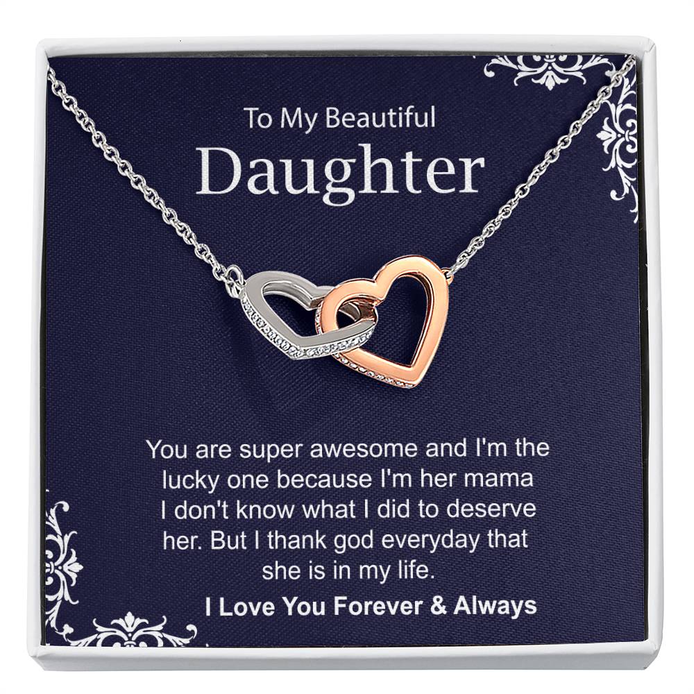 Daughter Necklace Gift from Mom with Message Card