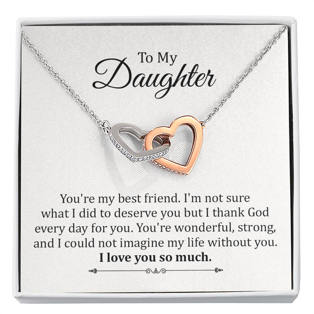Daughter Necklace Gift with Heartfelt Friendship Quote