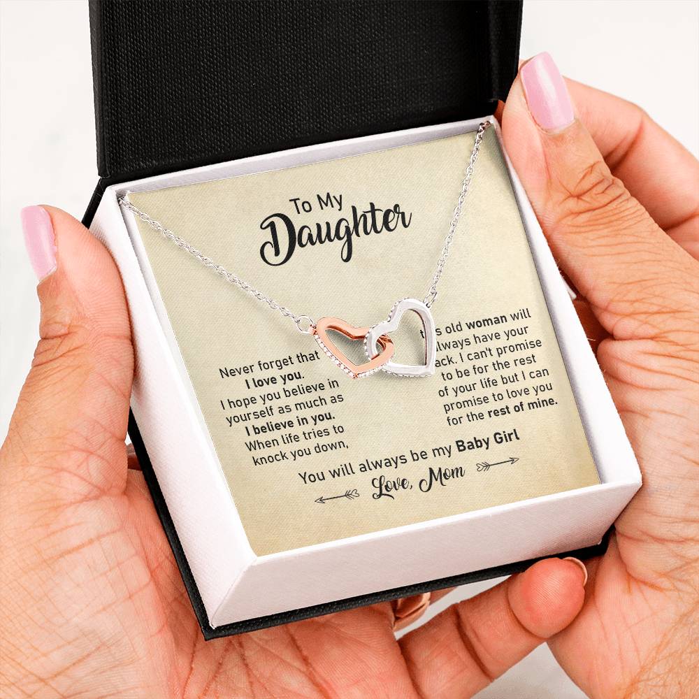 Daughter Necklace Gift with Message Card from Mom