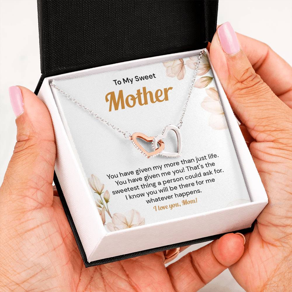 Mom Heart Necklace Gift from Daughter with Gift Box