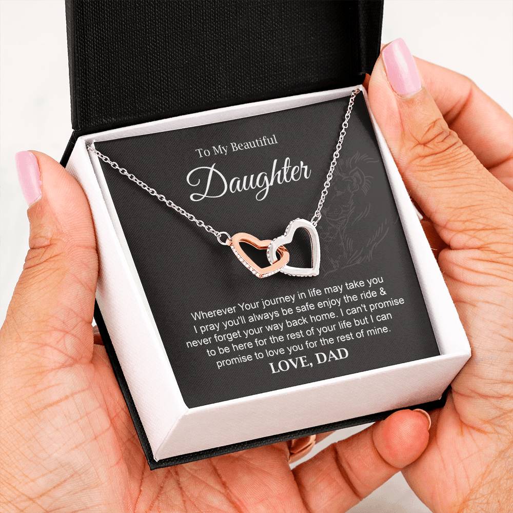 Daughter Necklace Gift from Dad with Journey Quote