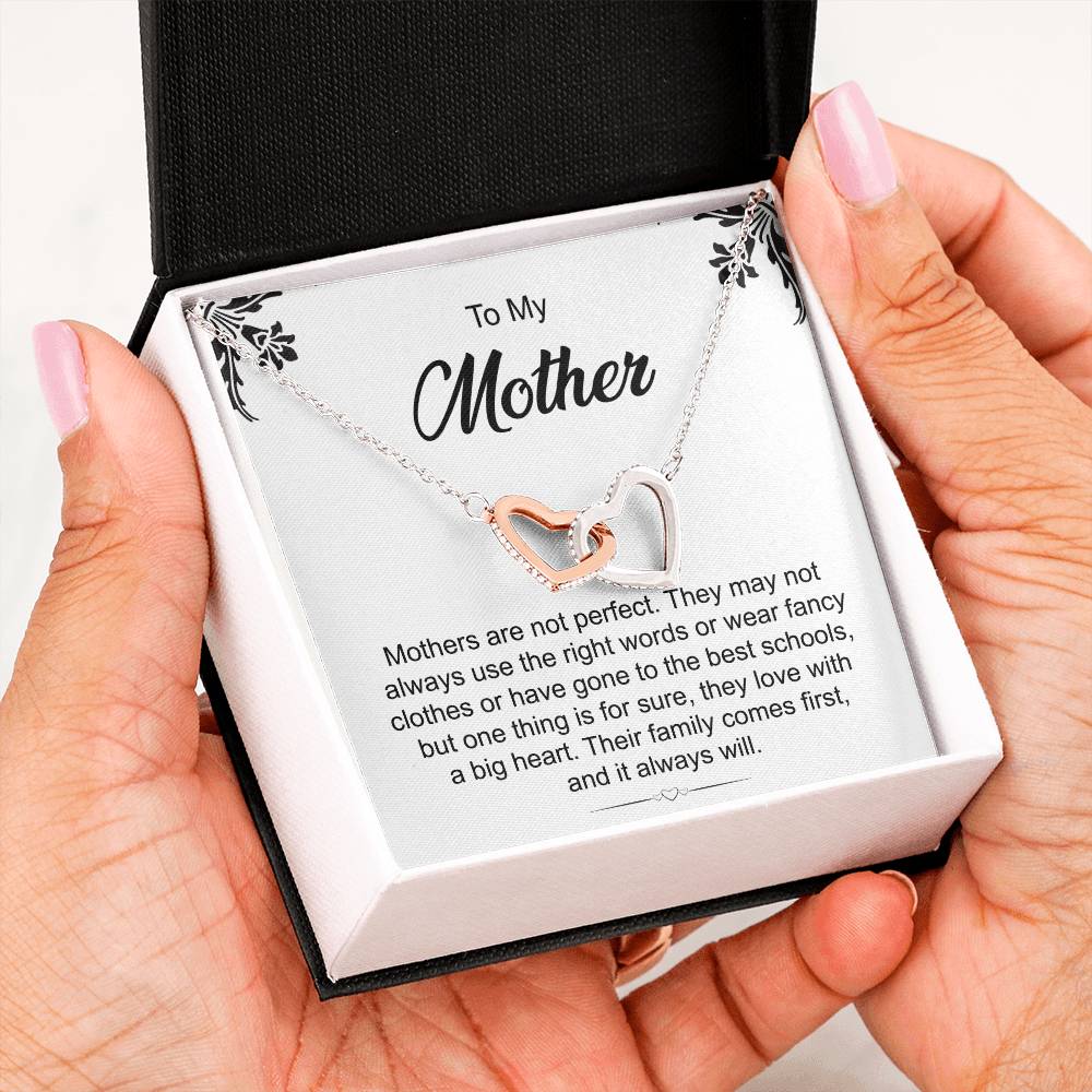 Heart Necklace Gift for Mom with Message Card