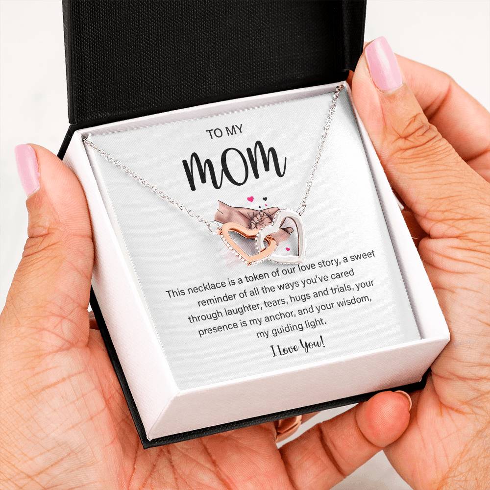Mom Necklace with Heart Pendant and Loving Note