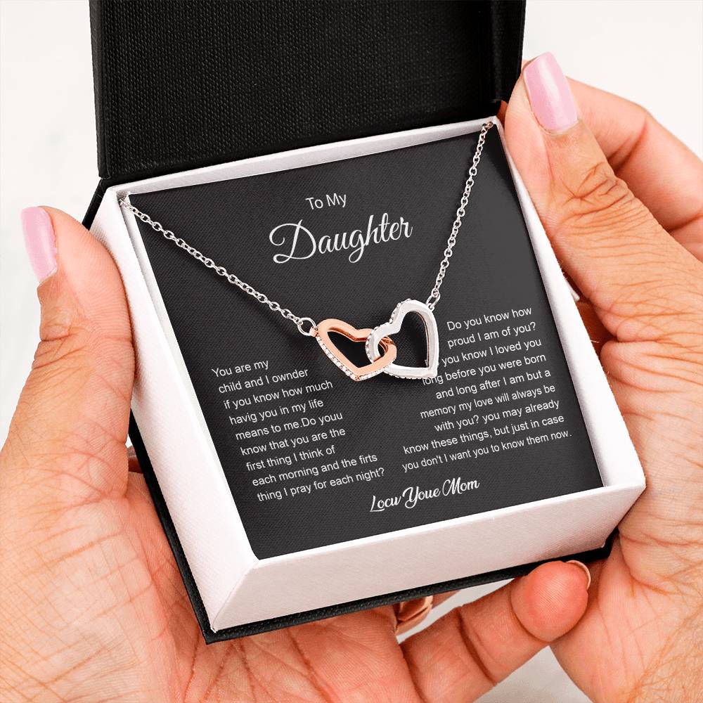 To My Daughter Necklace with Love and Prayer Card