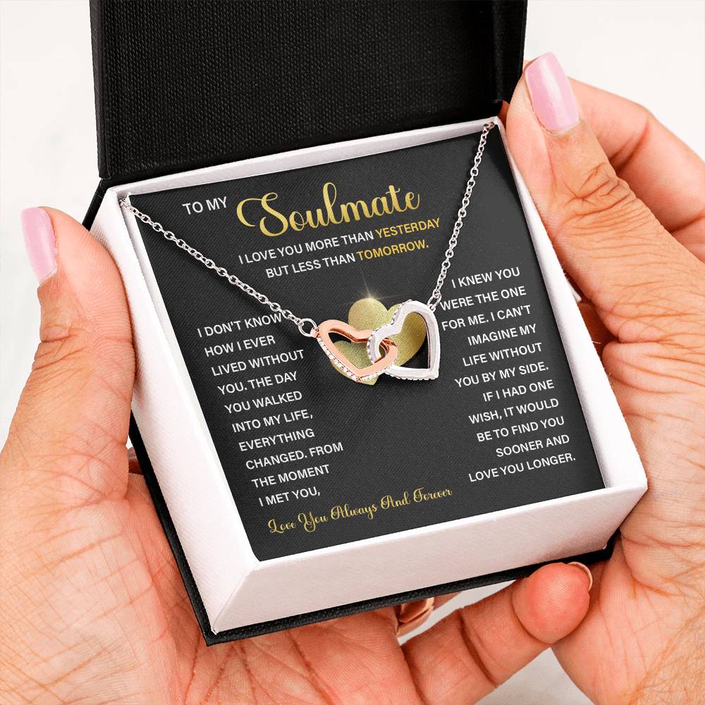 Soulmate Necklace For Women With Message Card And Gift Box