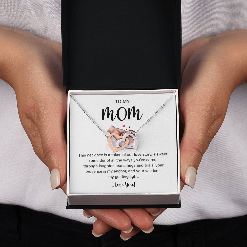 Mom Necklace with Heart Pendant and Loving Note