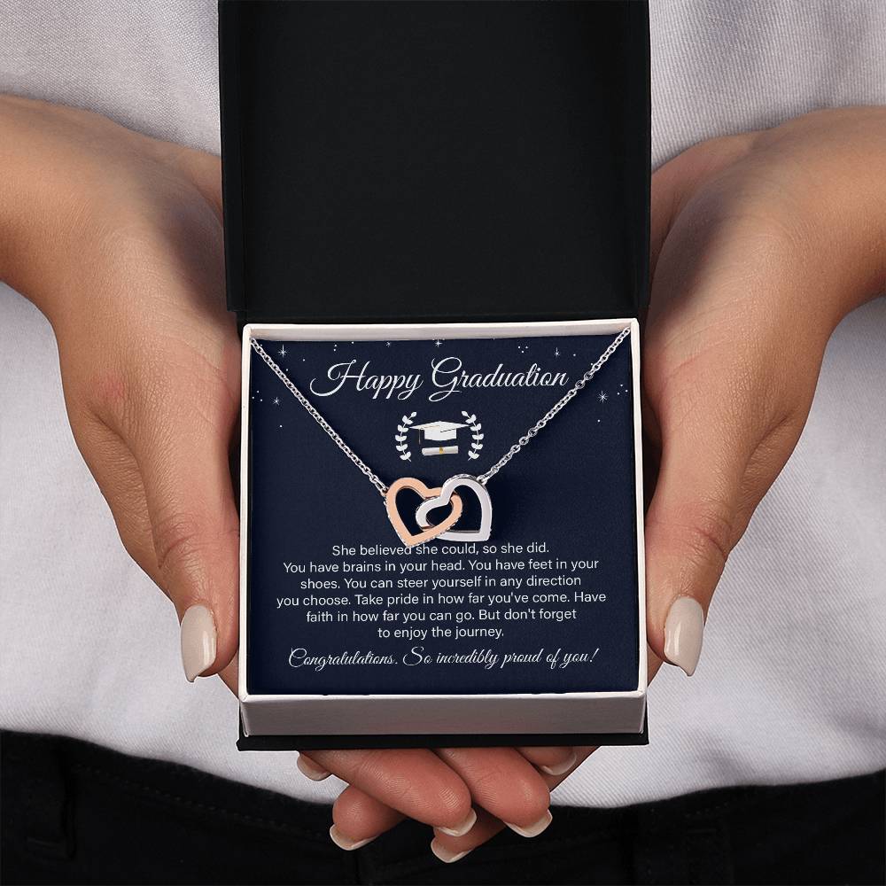 Graduation Gift Necklace– Heart Pendant With Message Card