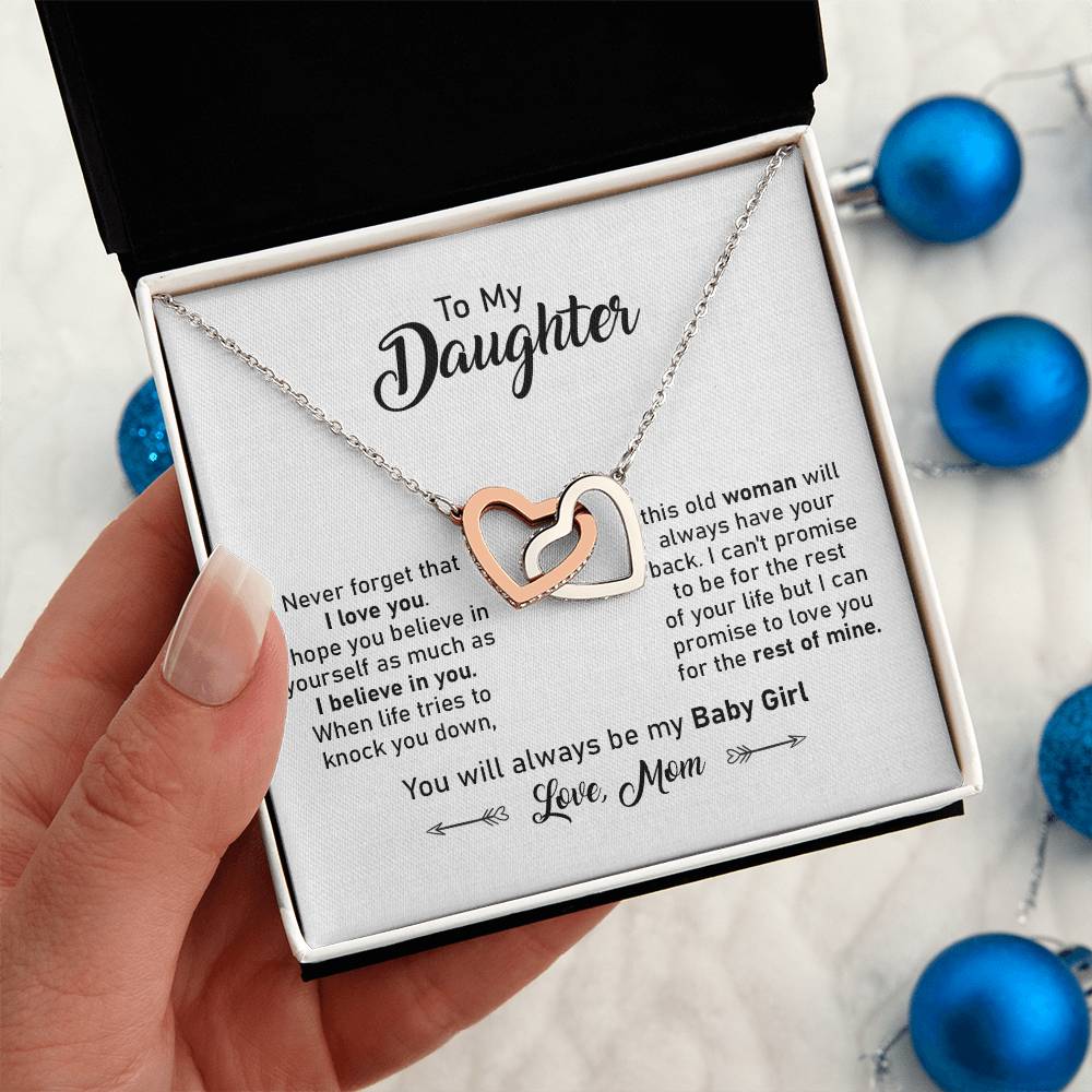 To My Daughter Necklace Gift from Mom with Sweet Note