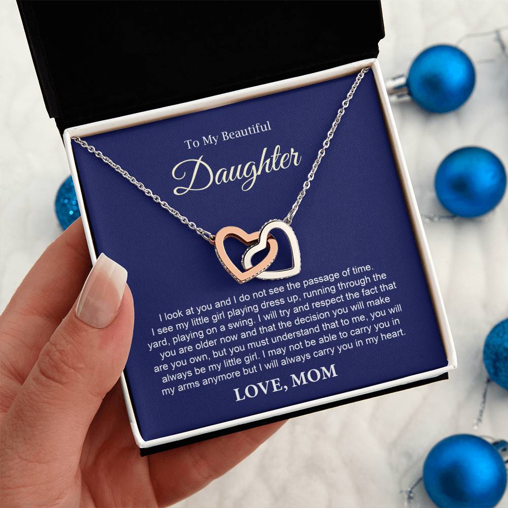 Daughter Gift from Mom – Heart Necklace Keepsake