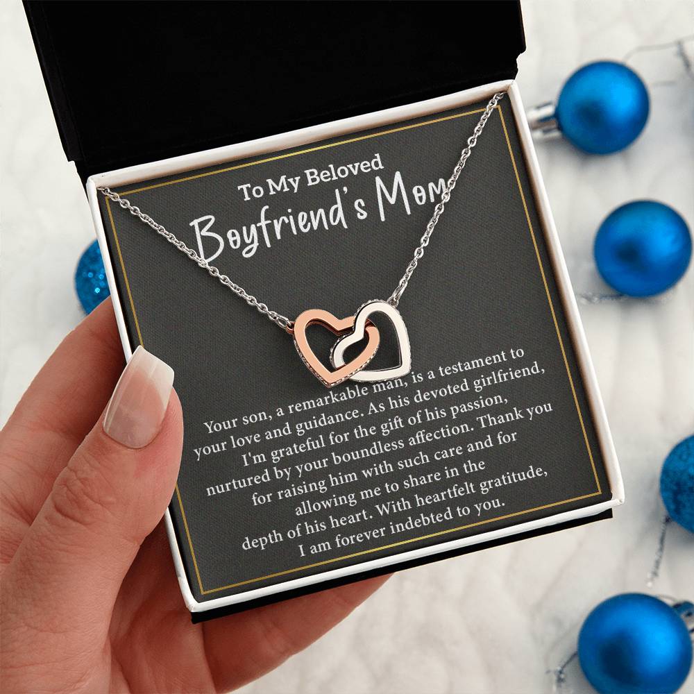 To My Beloved Boyfriend's Mom Heartfelt Message Necklace For Mom Necklace For Boyfriend’s Family Bond Mother-son Bond Necklace Beloved Boyfriend’s Mom Necklace Gift Gift For Boyfriend’s Mom Unique Gift For Boyfriend’s Mom
