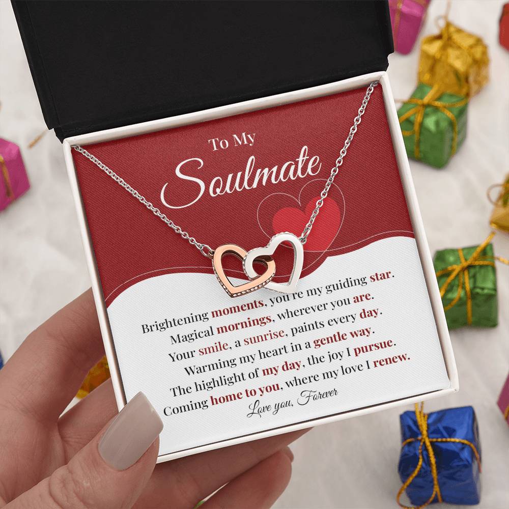 Romantic Soulmate Necklace Gift with Heart Card Box