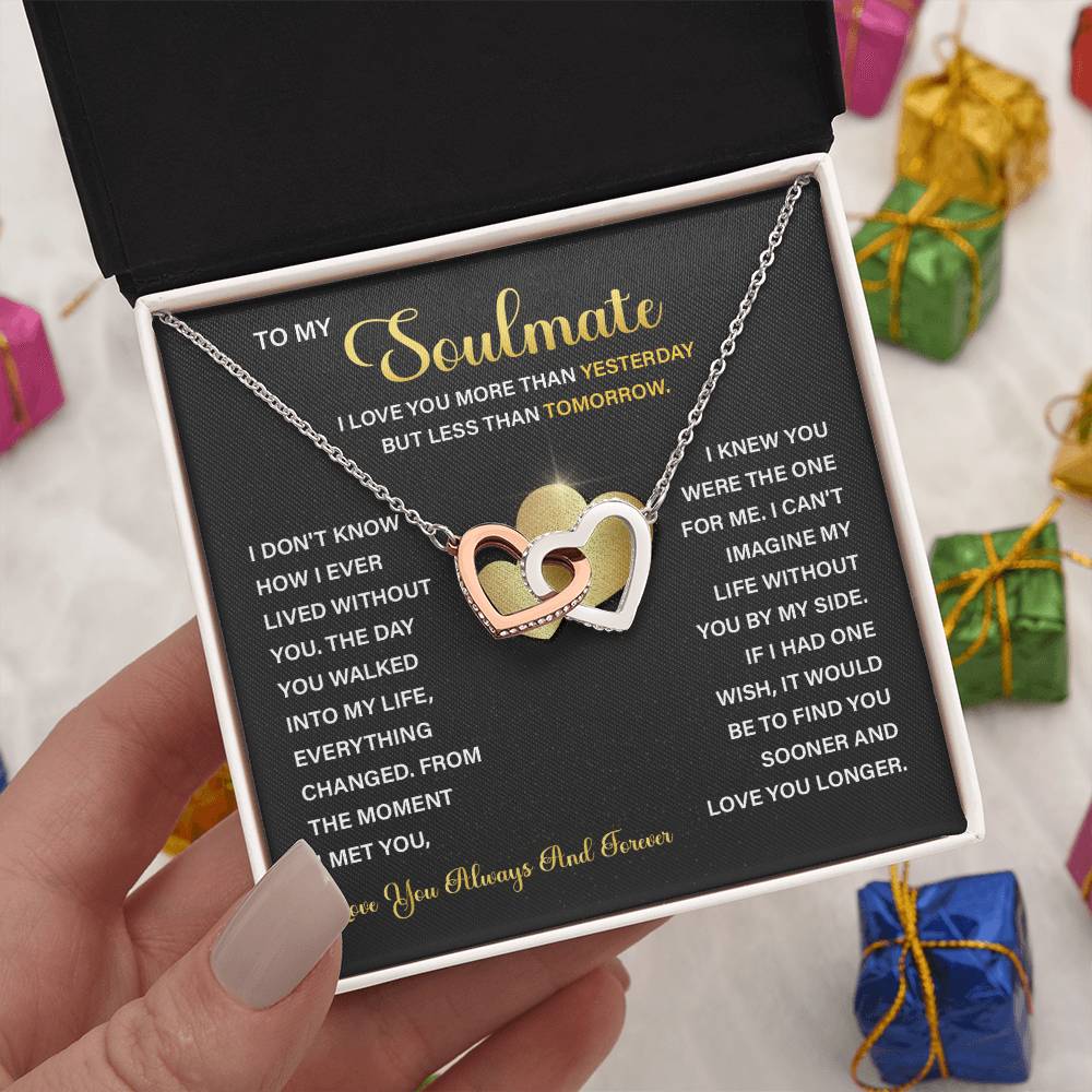 Soulmate Necklace For Women With Message Card And Gift Box