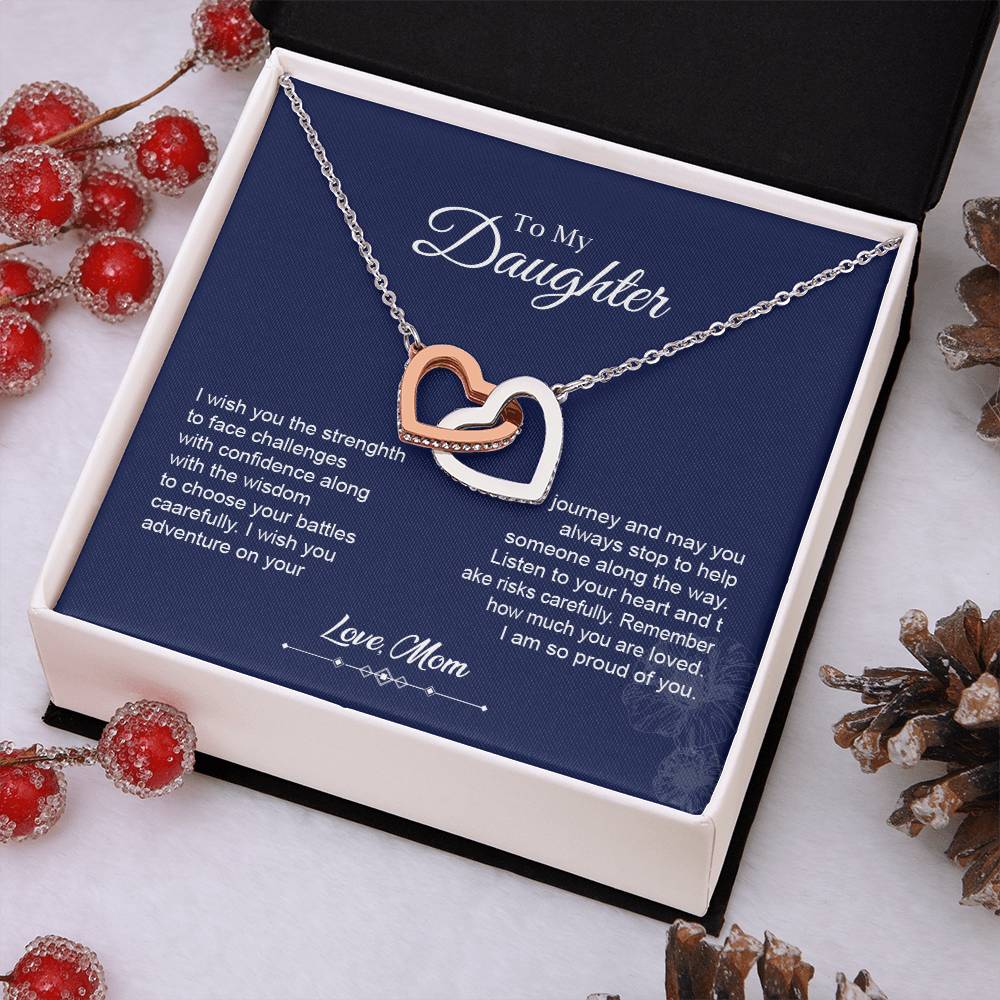 To My Daughter Heart Necklace Gift from Mom